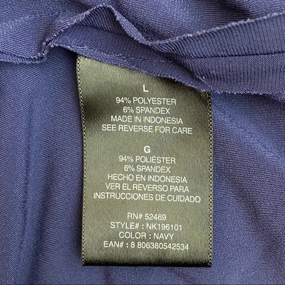 Norma Kamali Gathered V Neck Draped Dress Navy - Picture 6 of 7